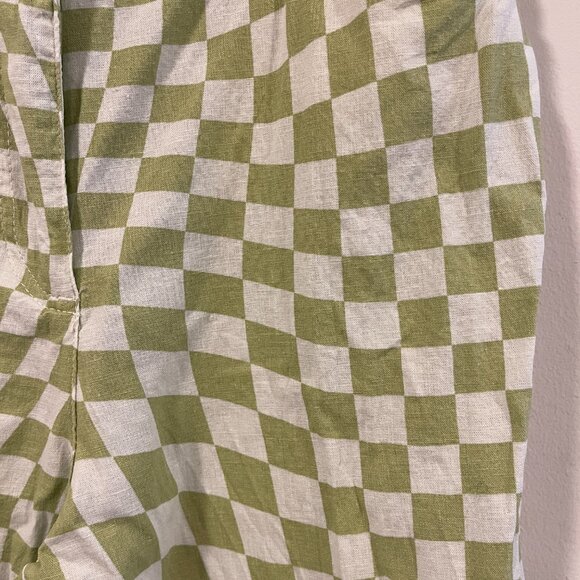 Linen wide leg checkered pants - Picture 5 of 6